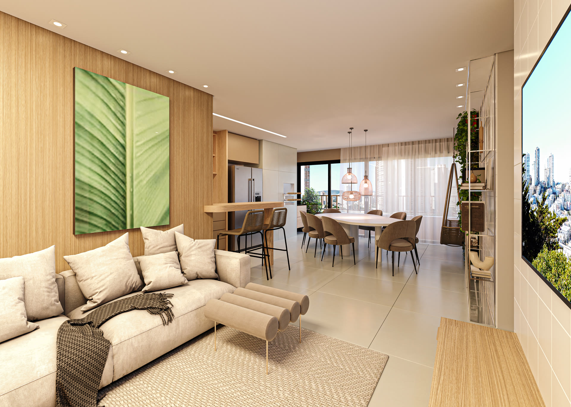 Apartamento de 109 m² com sala ampliada, opção de planta (imagem ilustrativa)