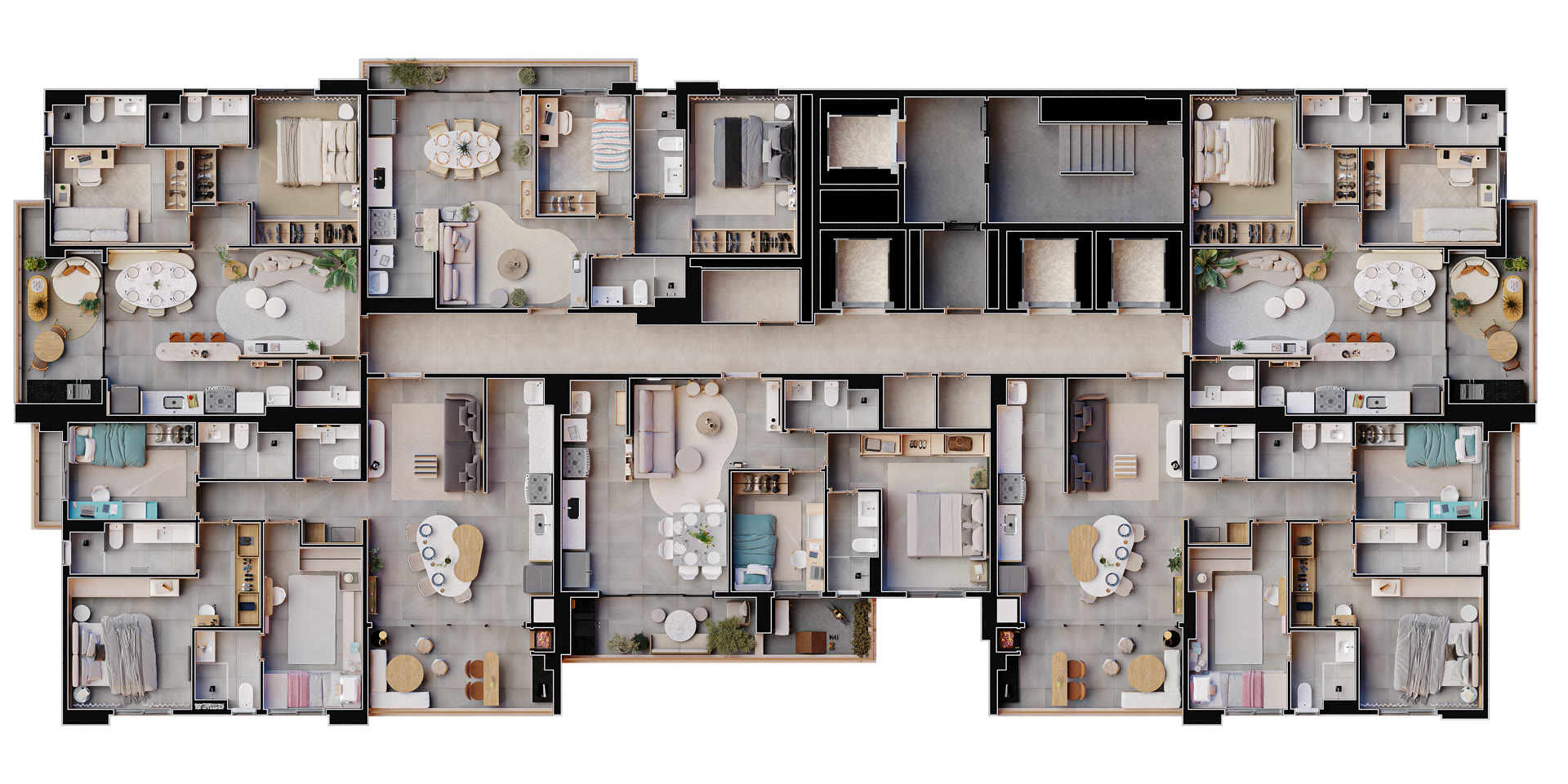 Suíte do apartamento tipo do Invite Marista (imagem ilustrativa)