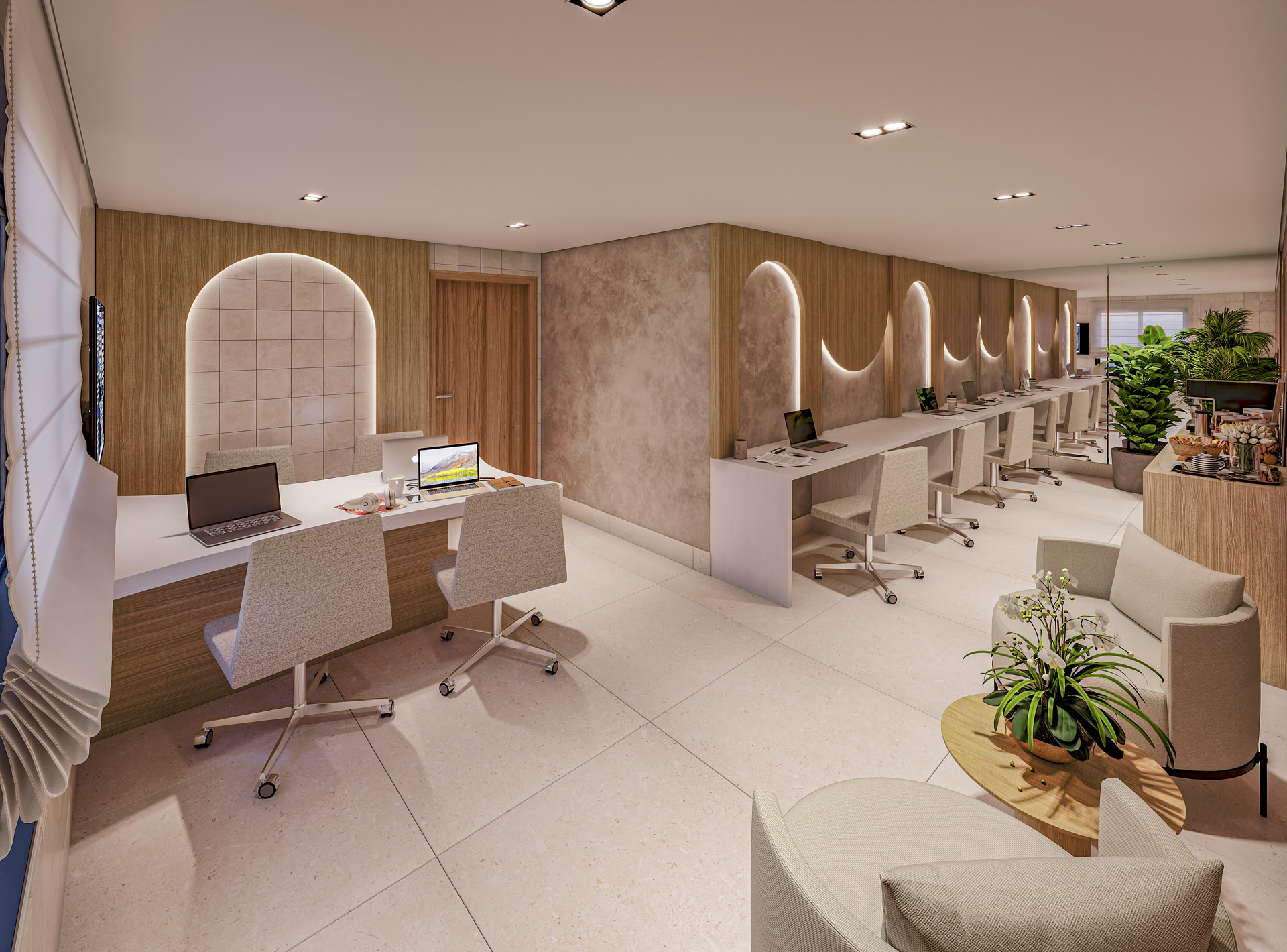 Coworking no mezanino do rooftop (imagem ilustrativa)