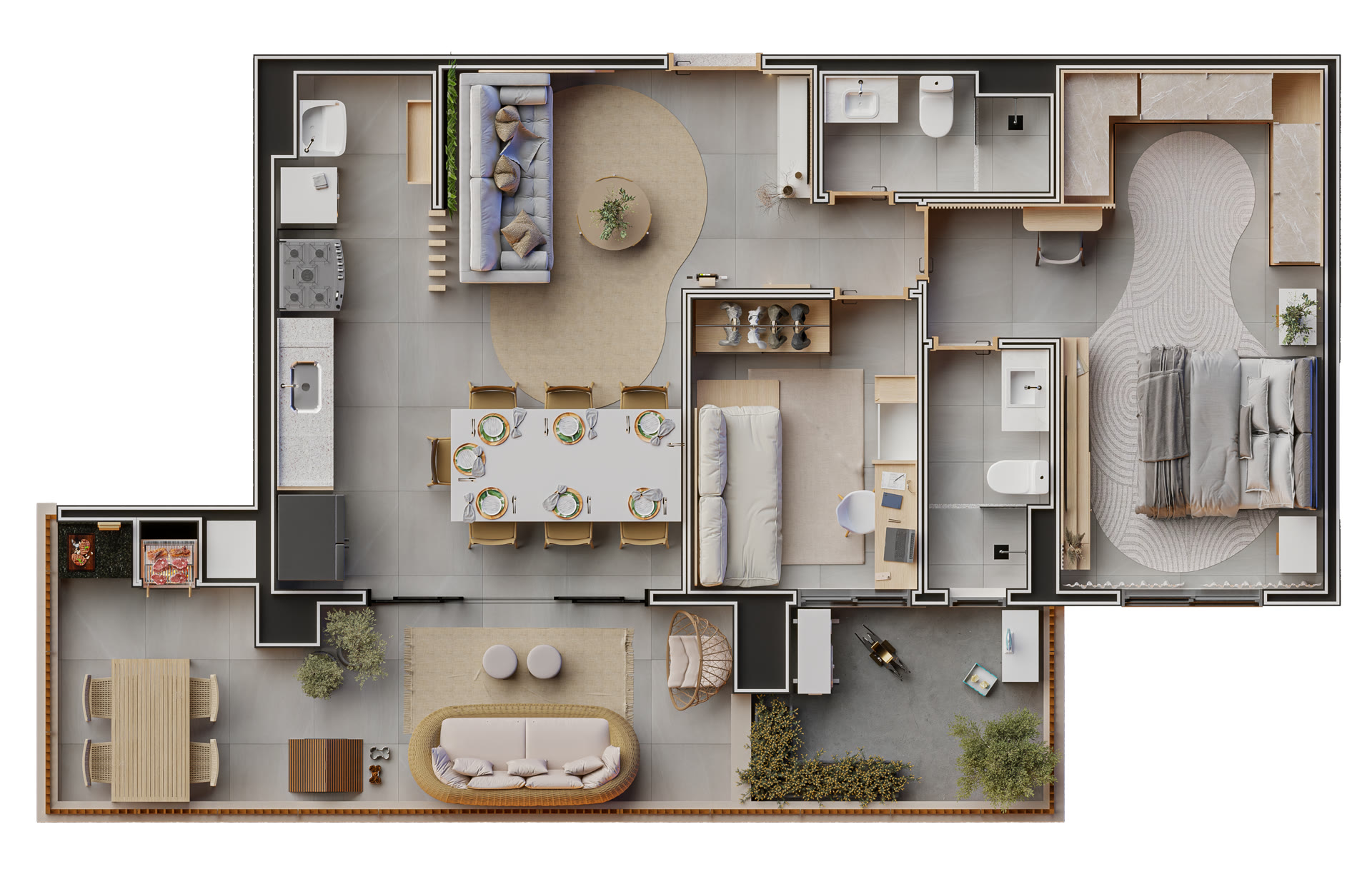 Penthouse de 94 m² com super suíte (imagem ilustrativa)