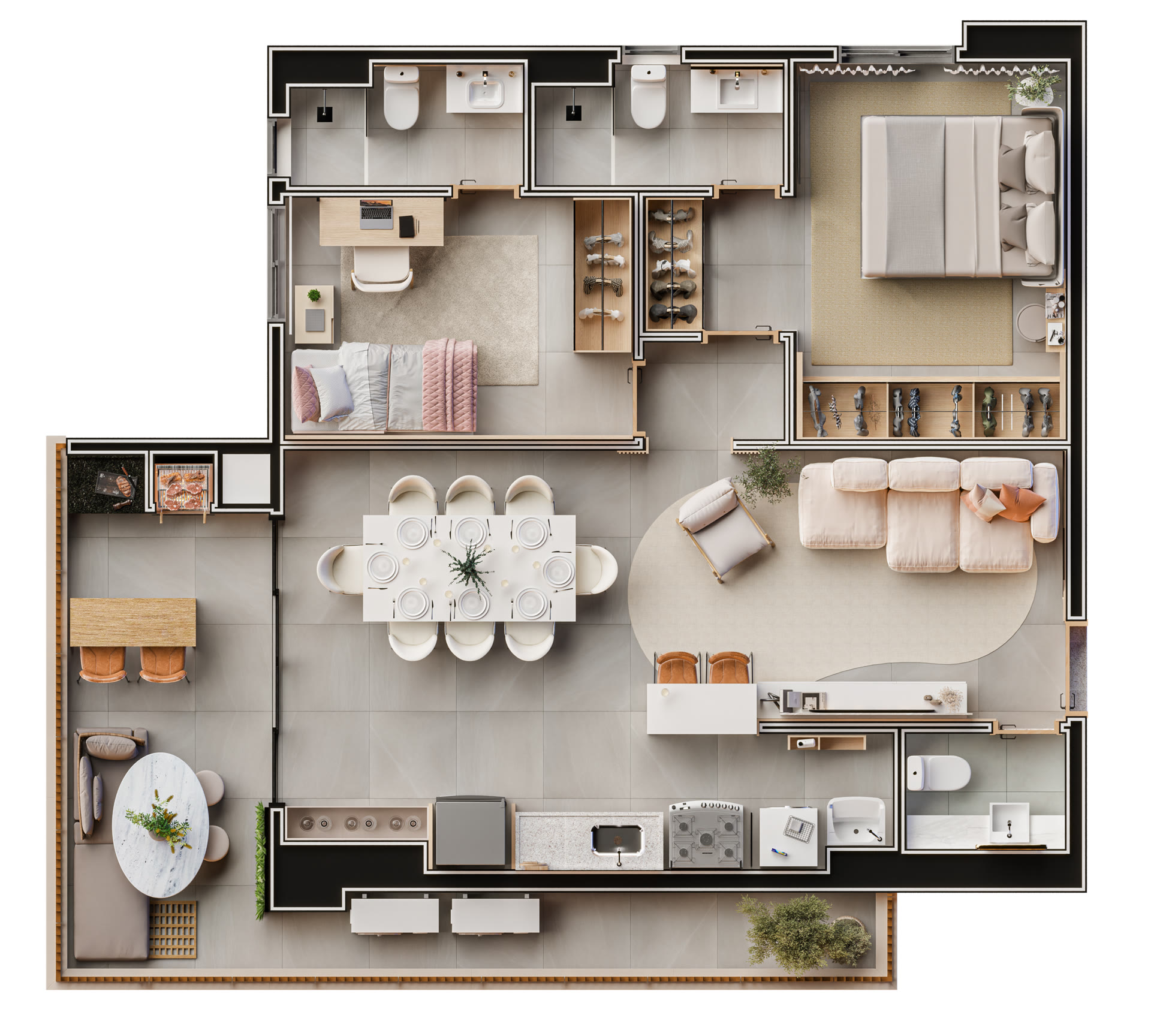 Penthouse de 92 m² com 2 suítes (imagem ilustrativa)